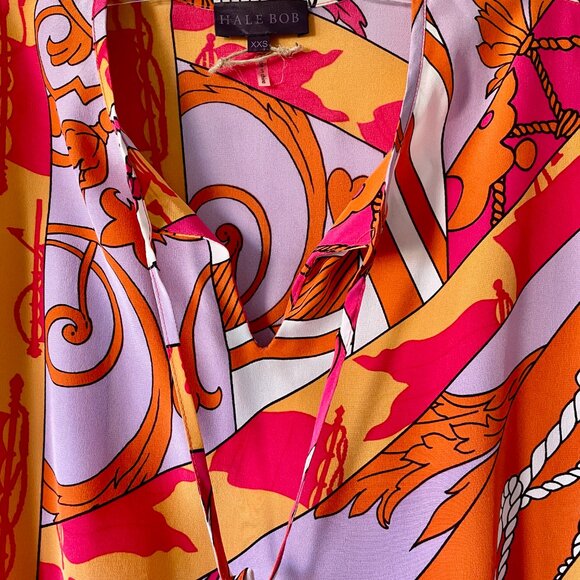 Hale Bob Silk Print Multi-coloured Top - size XXS - NWOT - Picture 9 of 10